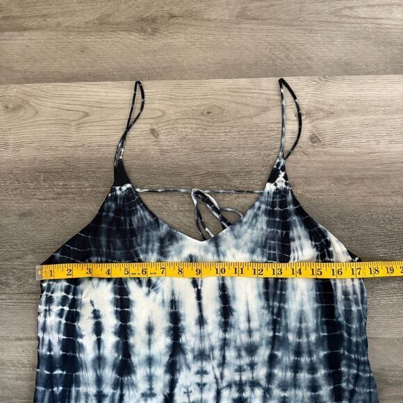 Anthropologie Cloth & Stone Tie Dye Midi Dress Navy White - Picture 9 of 13